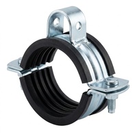 Collier de serrage robuste en acier au carbone galvanisé avec revêtement en caoutchouc EPDM, double boulon, support de tuyau antisismique, usage industriel GB