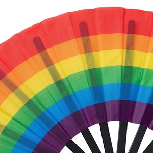 Orgullo imprimible Arco Iris Bambú Plegable Mano Fan Clack Rave Fan Drag Queen Fan Para Raves Festivales Discotecas - Product Image 4