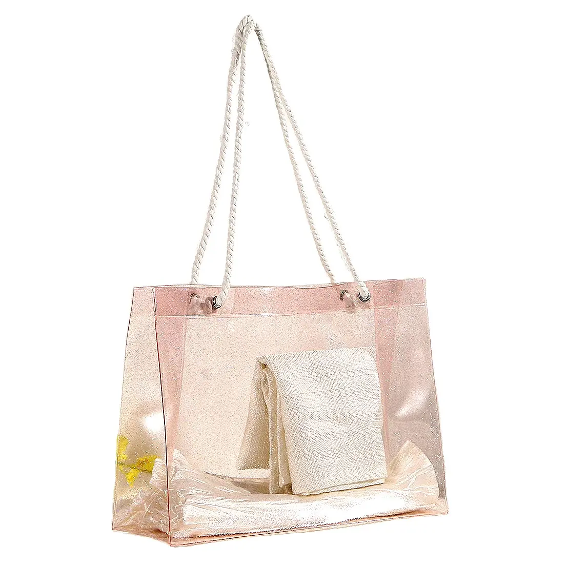 Diyok — sac Transparent et personnalisé, sac de Shopping Transparent et coloré, fourre-tout en Pvc étanche avec Logo imprimé