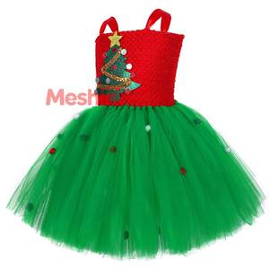 Nouvelle Mise à Jour MS : Robes Tutu Vertes Arbre de Noël pour Filles, Robes Fantaisie de Fête pour Enfants, Vente en Gros - Product Image 4