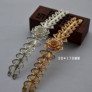 Pure Copper Color Preserving Hairpin Flower Filigree 27x7cm <b>Wedding</b> DIY Craft <b>Accessory</b> - Product Image 5