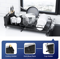 WIREKING Égouttoir à vaisselle extensible pour évier, organisateur de cuisine et accessoires ménagers