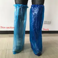 מפעל מותאם אישית נעליים חד פעמי לעבות CPE עמיד למים Dustproof PE פלסטיק אתחול גשם ארוך נעלי מכסה