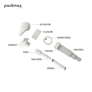 หัวปั๊มโลชั่นพลาสติก PP แบบโค้ง 32 ฟัน พร้อมสวิตช์เกลียวในตัว สำหรับครีมนวดผม แชมพู และเจลอาบน้ำ - Product Image 3