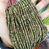 Perles rondes de 3 mm en pierres précieuses diverses : rubis, zoïsite, agate indienne, unakite – Petites perles intercalaires pour le bricolage