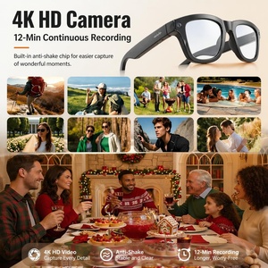 แว่นตาอัจฉริยะ ระบบเสียงแบบเปิดหู ลดเสียงรบกวน ENC กล้อง 8MP วิดีโอ 4K <span class=keywords><strong>แปล</strong></span><span class=keywords><strong>ภาษา</strong></span>แบบเรียลไทม์ ผู้ช่วยเสียง ChatGPT ป้องกันรังสียูวีและแสงสีฟ้า - Product Image 2