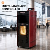 Chauffage à granulés de biomasse écoénergétique avec élimination automatique des cendres et vitre de visualisation du foyer pour serre et bâtiment avicole