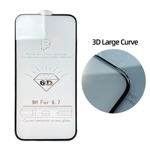 6d Cold Carving Anti Scratch Tempered Glass Screen Prot Full Cover for IPhone X XR 11 12 13 14 15 Pro Max Screen Protector