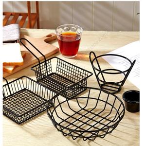Cesta de metal ecológica DD941 al por mayor para comida rápida, mini filtro para pollo frito de restaurante francés, para patatas fritas de barbacoa al aire libre - Product Image 1