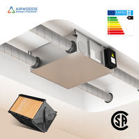 Système de ventilation équilibrée HRV à 10 vitesses, monté au plafond, avec direction d'air d'admission et d'évacuation, dégivrage automatique, toutes saisons, économie d'énergie
