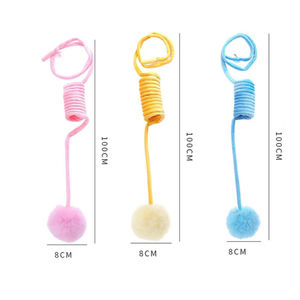 Juguete interactivo para gatos con resorte de tensión, peluche, bola de pelo y plumas, juguete deportivo interactivo para gatos - Product Image 6