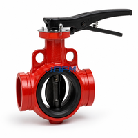 Vanne papillon à extrémité rainurée de type U, protection incendie, certifiée UL FM, fonte ductile DN100, eau