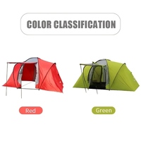 Tente tunnel portable multi-personnes pour l'extérieur, toutes saisons, en tissu polyester 190T, avec protection solaire, une chambre et deux salles de séjour, pour le camping