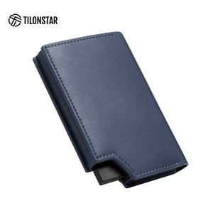 TILONSTAR-Tarjetero de cuero TVC502 para hombre, tarjetero de aluminio antirrobo con bloqueo RFID - Product Image 4