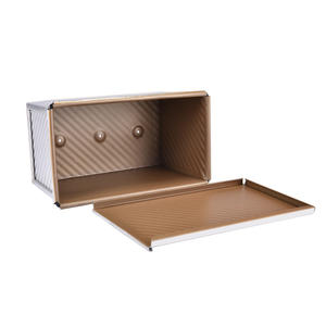 Loyang Roti Aluminium Bergelombang Anti Lengket Bentuk Persegi Panjang Loyang Roti Pullman Bergelombang 450g Loyang Roti Sandwich Toast Dengan Tutup - Product Image 6