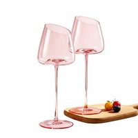Verre à vin en cristal à longue tige et bord incliné, écologique, transparent, polyvalent pour mariages, décorations de maison et événements spéciaux