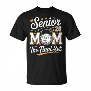 Camiseta Senior Mom Class Of 2026 Volleyball The Final Set para adultos, unisex, cuello redondo, manga corta - Product Image 2