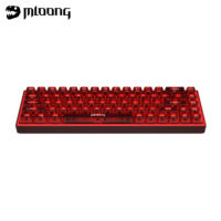 Clavier de jeu MLOONG K680 à 68 touches remplaçables à chaud avec touches transparentes rouges, clavier mécanique à interrupteurs rouges pour ordinateur portable PC