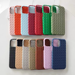 Funda de Teléfono Personalizada con Textura Tejida de Color Sólido, Cubierta Trasera Delgada de Cuero PU para iPhone y Android, OEM/ODM y Envío Directo - Product Image 2