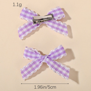 Meistverkauftes Neues Kariertes Haarschleifen-Set Niedliche Mädchen-Haaraccessoires Kinder-Prinzessin Süßes Tägliches Haar-Accessoire für Zuhause 5103 - Product Image 3