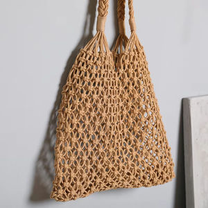Sac de sport en gros, nouvelle arrivée, sacs à bandoulière ajourés pour femmes, grande capacité, sacs fourre-tout vintage pour voyage, plage et shopping - Product Image 4