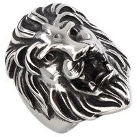 Offre Spéciale 316L acier inoxydable 18K or PVD couleur Europe amérique Canada mode hommes bague argent tête de lion à la mode hanche mariages