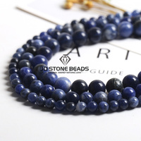 Perles de Sodalite Naturelle de Haute Qualité, Perles de Pierre Bleue Mate Facettées pour la Fabrication de Bracelets, Colliers et Accessoires de Bijoux