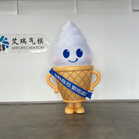 Costume de mascotte gonflable portable pour promotion de glacier, facile à mettre et à enlever, costume gonflable personnalisé pour la marche