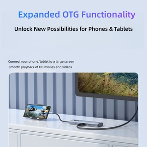 Adaptateur multiport USB-C 5-en-1 avec connecteur rétractable 4K pour charge rapide PD 100W 2.0, hub USB 3.0, station d'accueil en aluminium - Product Image 4