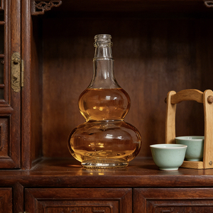 Unique Design Gourd Shape 250ml Glass Beverage Bottle for Juice <strong>apple</strong> Vinegar with Cord - Product Image 1
