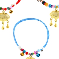 Collier pour animaux de compagnie de style chinois avec clochette, en corde rouge nouée, pour chien et chat, accessoire de festival