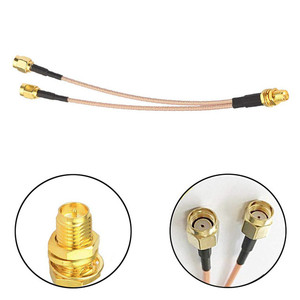 สายแปลงหัวต่อแบบ Y ชนิด RP SMA ตัวเมียแบบกลับด้านเป็น SMA ตัวผู้คู่ 2 หัว รุ่น RG316 สำหรับเราเตอร์ Wifi ลดราคาพิเศษ - Product Image 1