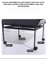 Volière portable pliable en acier inoxydable, grande taille, robuste, pour oiseaux et perroquets – Écologique et très demandée – Fournitures pour oiseaux