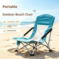 Fauteuil pliant d'extérieur pour un style de vie décontracté, chaise de plage et de camping portable à basse hauteur, installation rapide, en tissu Oxford
