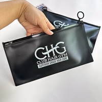 Sacs en PVC à fermeture éclair noirs personnalisés, épais et durables, petite pochette cosmétique, sac d'emballage en plastique pour outils de maquillage, pour gloss à lèvres