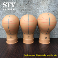 Vente en gros de têtes de mannequin en toile et liège de 21, 22 et 23 pouces pour la fabrication de perruques, kit d'outils de démarrage et accessoires