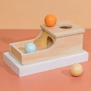 Montessori Детские Деревянная коробка для монет с выдвижными ящиками игра развивающие игрушки дошкольного тренировочный барабан Игрушки для раннего обучения учебных пособий игрушки