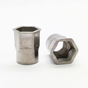 M4 M5 M6 M8 Acier inoxydable SS304 316 316L Écrou à rivet à tête plate fraisée à double hexagone Écrous de rivière à demi-hexagone intérieur - Product Image 1