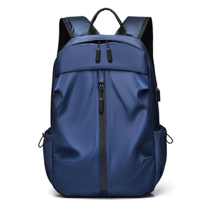 Laptop <b>Backpack</b> 15 Inches <b>Large</b> Capacity Business Travel Commuting Youth Solid Color Black Gray Blue - Product Image 2