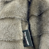 Manteau court en fausse fourrure de vison pour femme, col rabattu, taille et couleur personnalisées, avec revers contrastant, vente en gros