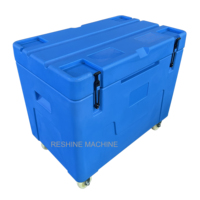 Conteneur isotherme pour glace sèche avec roues, 320L, en PE, design moderne, pour usage alimentaire