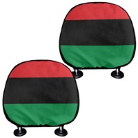 Housse de coussin de tête de voiture personnalisée avec drapeau national D1, impression par sublimation, polyester, 2 pièces, accessoires auto, vente en gros