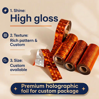 Échantillon Gratuit Rouleaux de Film de Marquage à Chaud Taille Personnalisée Film Métallique Holographique pour Impression sur Papier, Plastique, Cuir et Emballages