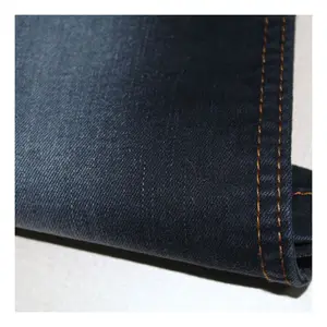 NO.785 Cotton Polyester Spandex Woven Dyeing Fabric Twill Drill Denim Like Stretched Elastic Fabric Black Weft