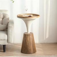 Table d'appoint ronde en bois de style nordique, nouvelle conception, vente chaude, meubles rustiques, table basse en bois pour la décoration de la maison