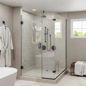 Portátil temperado vidro vapor chuveiro banheiro cabine chuveiro banho