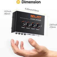 Mini-mixeur audio 4 canaux à faible bruit avec suppression du bruit, adaptateur secteur 12 V CC, réglage stéréo/mono, 20 Hz-20 kHz, pour microphones et guitares