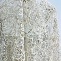 Tissu en maille florale respirant et hydrosoluble, dentelle 100% coton pour robe brodée ou hawaïenne, tissu en coton