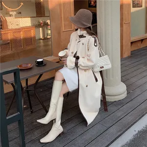 2024 arrivals New Products Elegant Casual Wear Double-breasted Temperament Woolen Jacket Korean Style Loose All-match Coat