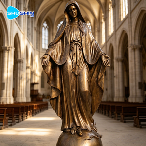 Statue de <span class=keywords><strong>la</strong></span> Vierge Marie en bronze grandeur nature, moderne, religieuse, catholique, pour l'extérieur, sculpture de <span class=keywords><strong>Notre</strong></span>-<span class=keywords><strong>Dame</strong></span>, moulage antique plaqué, sur mesure pour église - Product Image 2